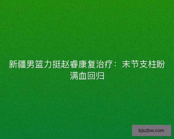 新疆男篮力挺赵睿康复治疗：末节支柱盼满血回归